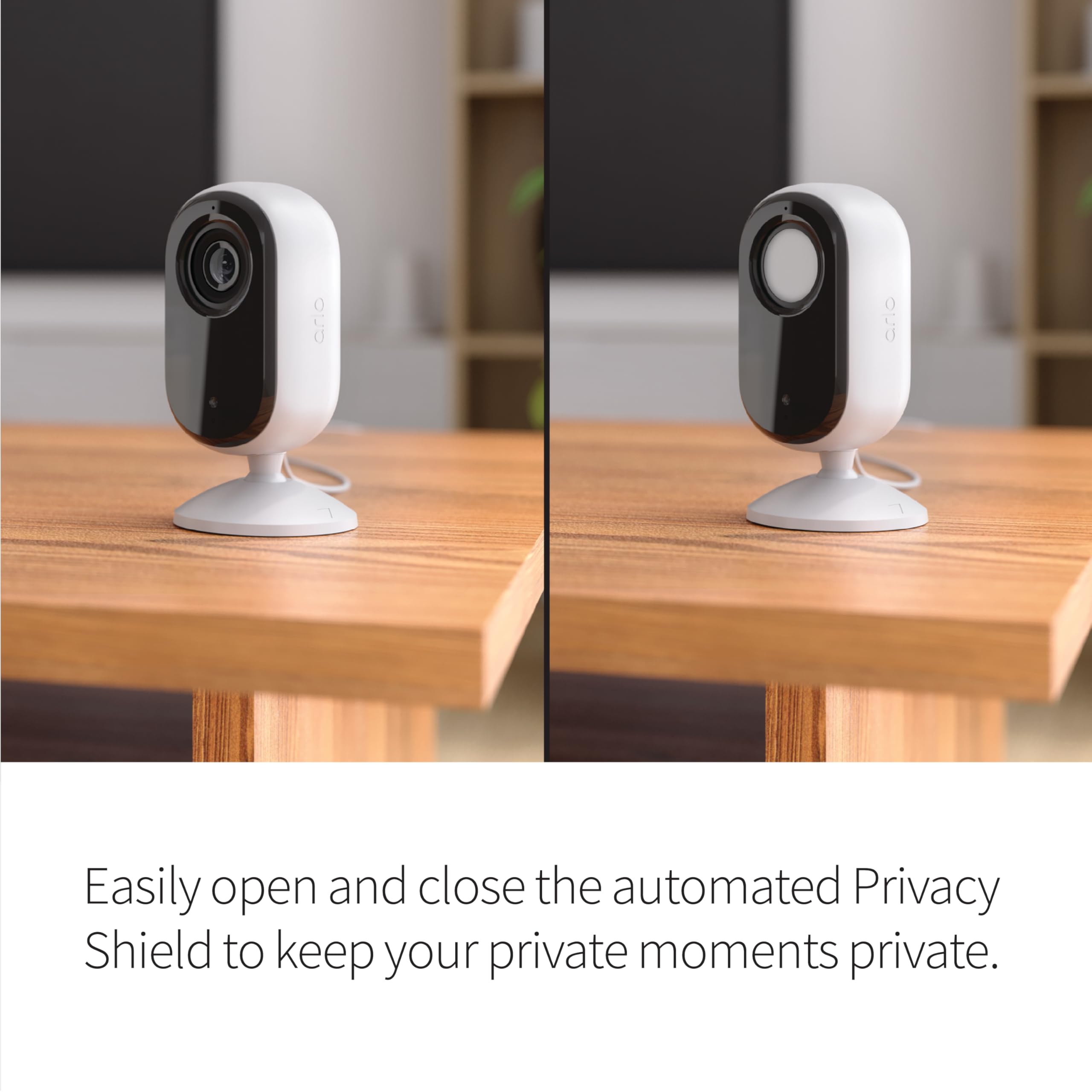 Arlo Essential Security Camera 2K | Indoor Only| 2nd Gen | Baby Monitor & Pet Camera | Wired Automated Privacy Shield, 2-Way Audio, Night Vision, Live Stream, Motion Alerts & Notifications White,1 Cam