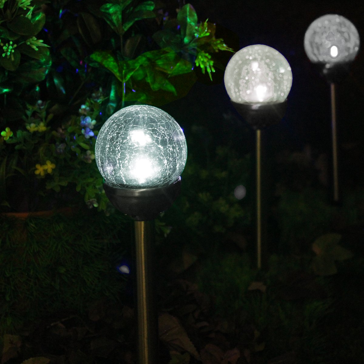 Mua SOLAscape Set of 6 Crackle Glass Globe ColorChanging LED & White