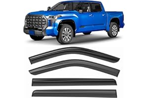 HOPE YOU READY Shatterproof Taped-On Window Deflectors for Toyota Tundra CrewMax 2022-2025, Rain Guards, Window Visors for Car, Vent Deflector, 4pcs