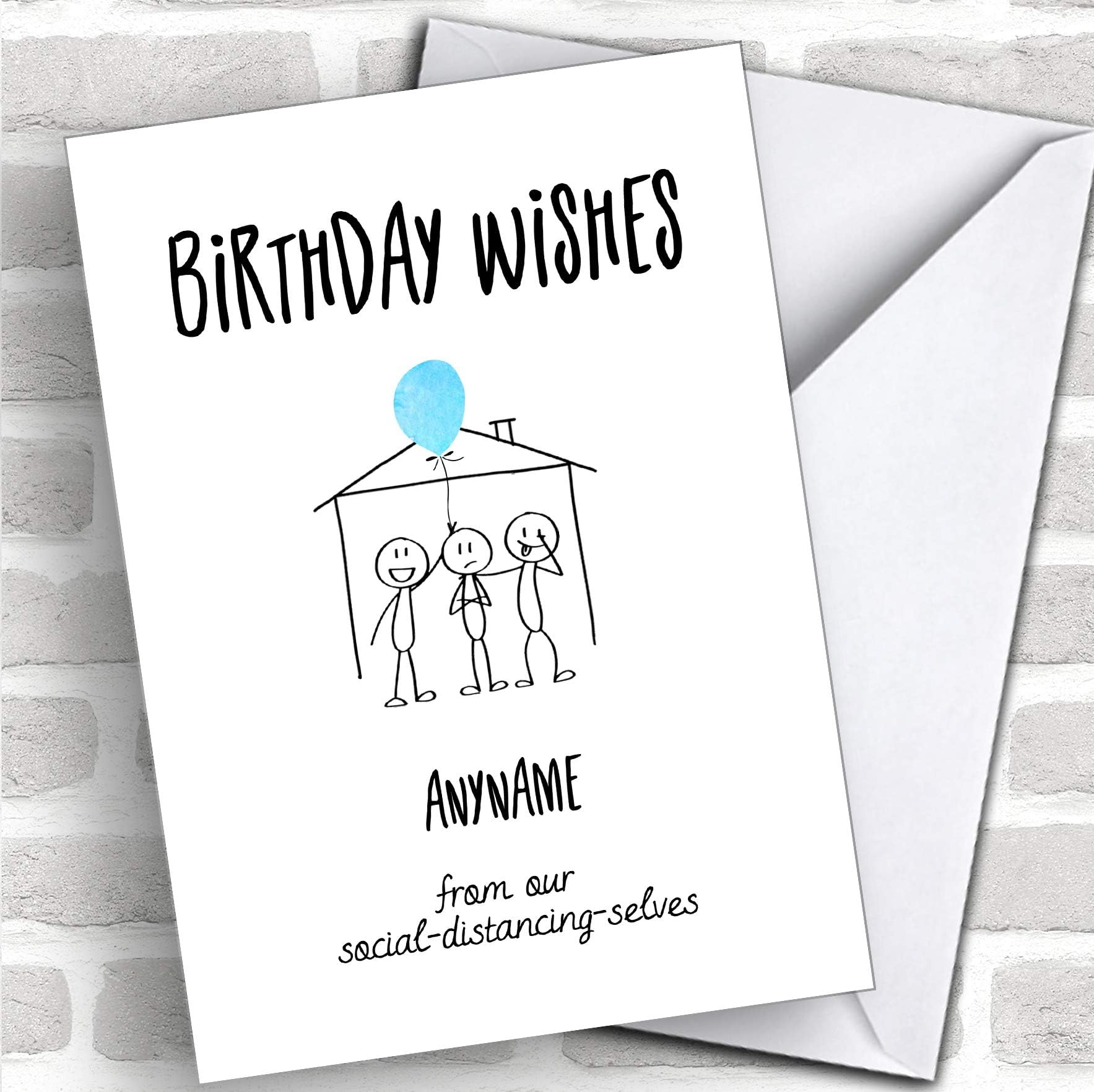 Happy Birthday Wishes from Our Social Distancing Coronavirus Quarantine Greetings Card