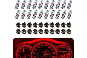 Teybouk 20 PCS 74 Led Bulb Dash Lights, T5 Instrument Panel LED Lights with Twist Lock Socket, Instrument Cluster Bulbs Kits,