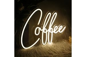 Ineonlife Coffee Bar Neon Sign Accessories Light Up for Wall Decor, Modern Led Sign for Coffee Shop, Small Acrylic Coffee Station Art Decor Party Decorations(15.9"x11.8"/USB POWER)