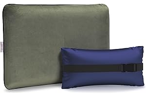 Besst Survivor Memory Foam Camping Pillow -Compact Firm Supportive Compressible Travel Pillow, Contoured Support, Breathable Cover, Lightweight Easy-to-Carry for Backpacking, Airplane,Car