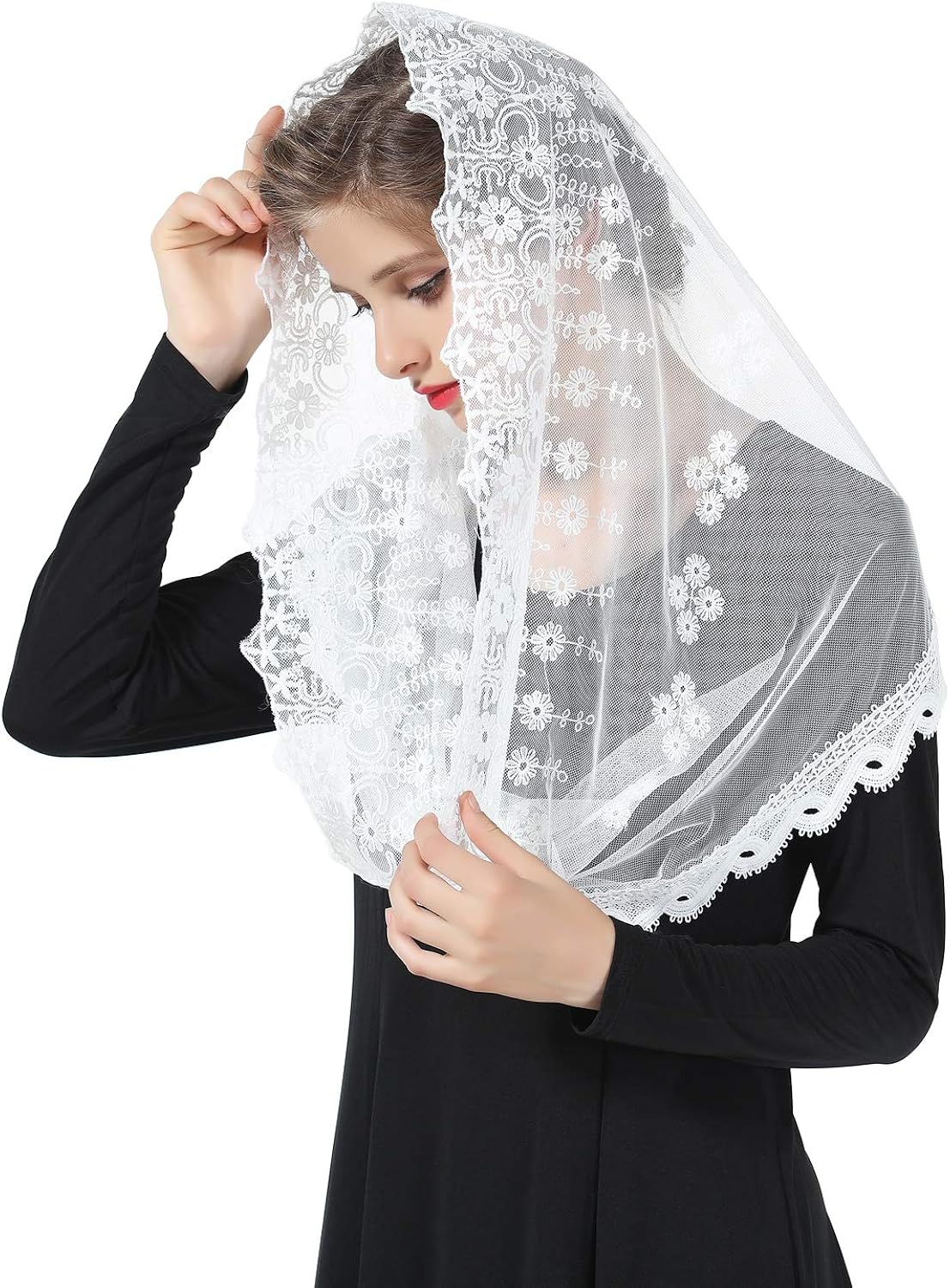 Catholic Church Chapel Veil Cathedral Lace Mantilla Latin Mass Head