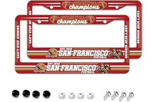 NATUZORA 2Pcs Aluminum Full Color Car License Plate Frames for 49ers-License Plate Cover Universal Fit for Cars, Trucks, SUVs - Rustproof & Easy Install, for Men Women Boys Girls