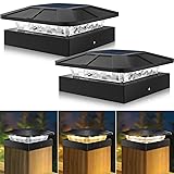 Peasur 4x4 Solar Post Cap Lights Outdoor with 3