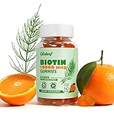 careleaf Biotin Gummies, Hair Growth Gummies with 10000 mcg Biotin/Collagen/Keratin, Hair Vitamins for Fuller Hair, Stronger Nails, Glowing Skin, Beauty Support for Women, 60 Count, Orange Flavor