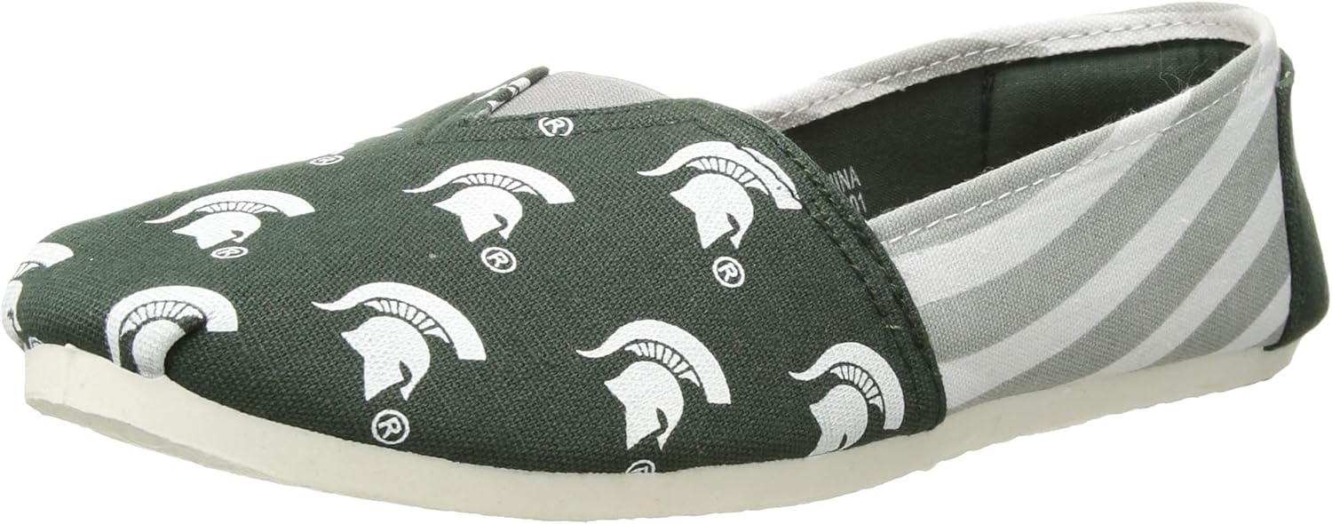 FOCO NCAA Womens College Canvas Stripe Slip On Shoes : Clothing