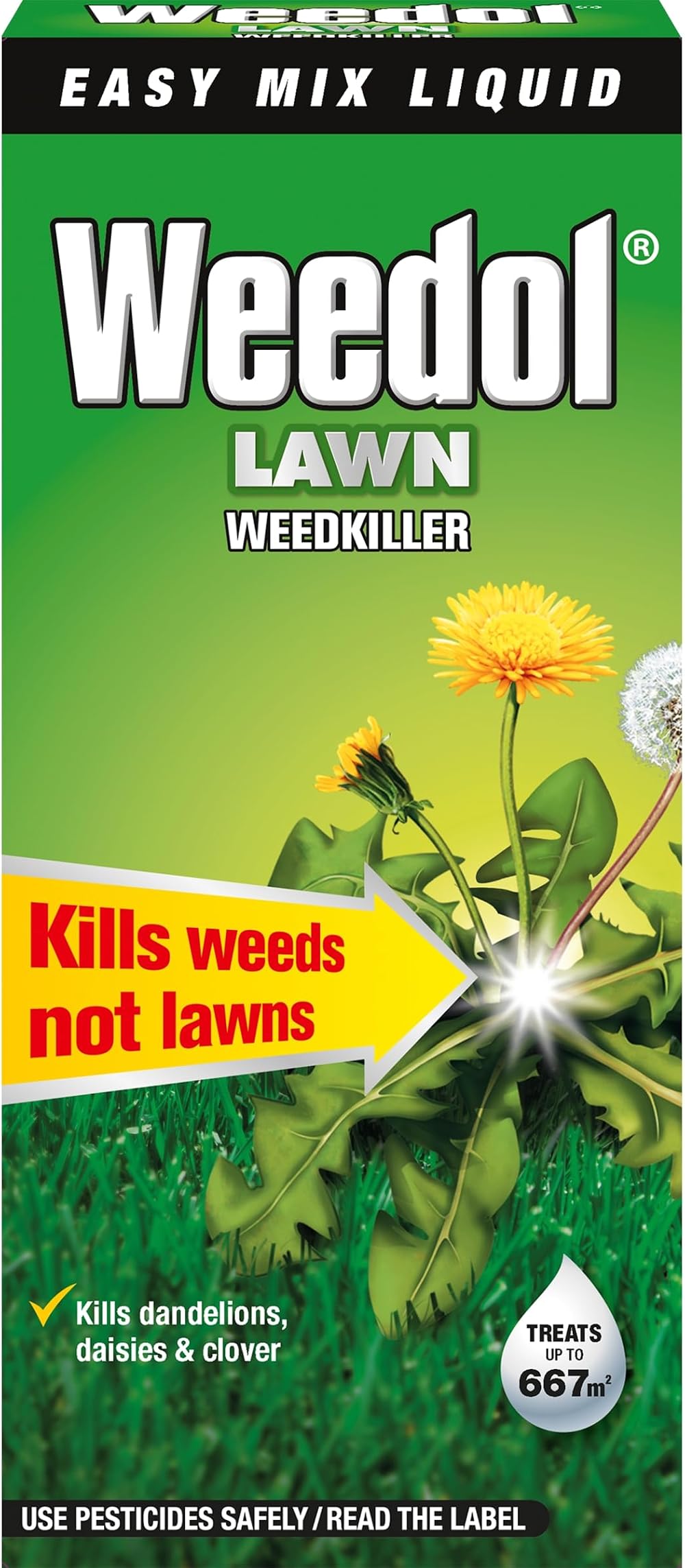 Weedol Lawn Weedkiller Easy Mix Liquid Concentrate 1L Kills Dandelions Clover