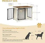 Hzuaneri Dog Crate Furniture 81 cm Double Door Barn Door Anti-Chew White Brown view 2