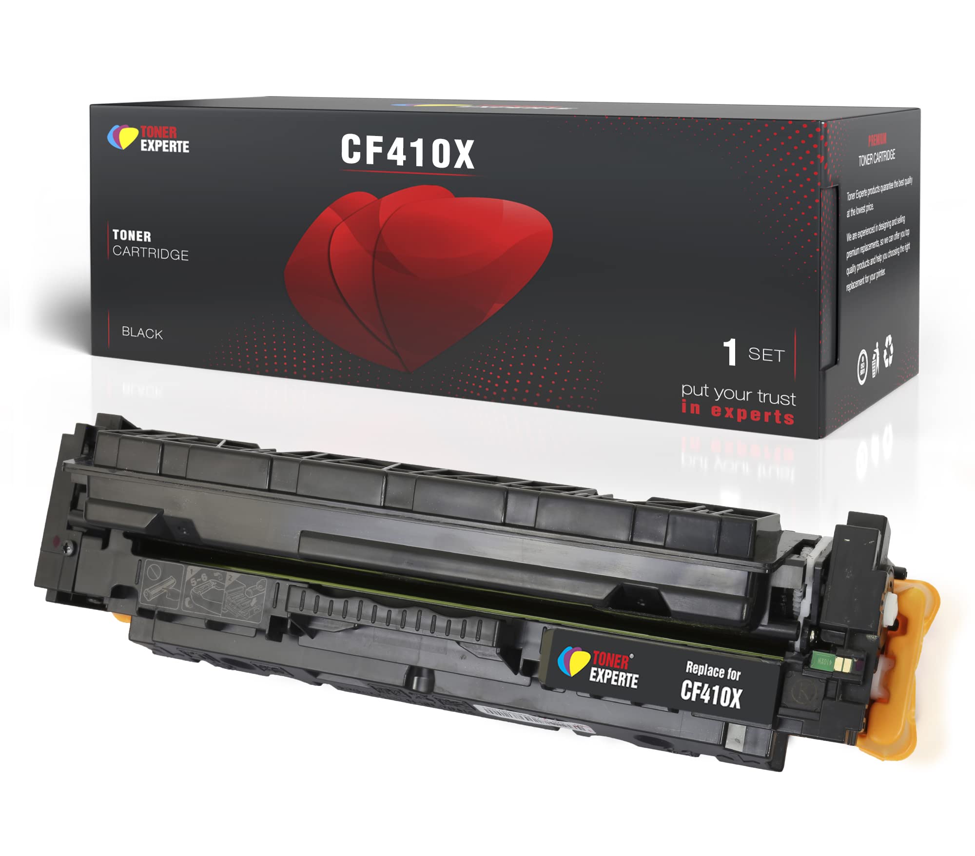 TONER EXPERTE Compatible 410A 410X Black Toner Cartridge Replacement for CF410A CF410X for Color LaserJet Pro M452dn M452nw MFP M377dw M477dw M477fdn M477fdw M477fnw Printer