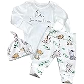 WIQI Newborn Boy Clothes Letter Print Long Sleeve Romper+Cute Animal Pants With Hat 3PCS Baby Boy Fall Winter Outfits