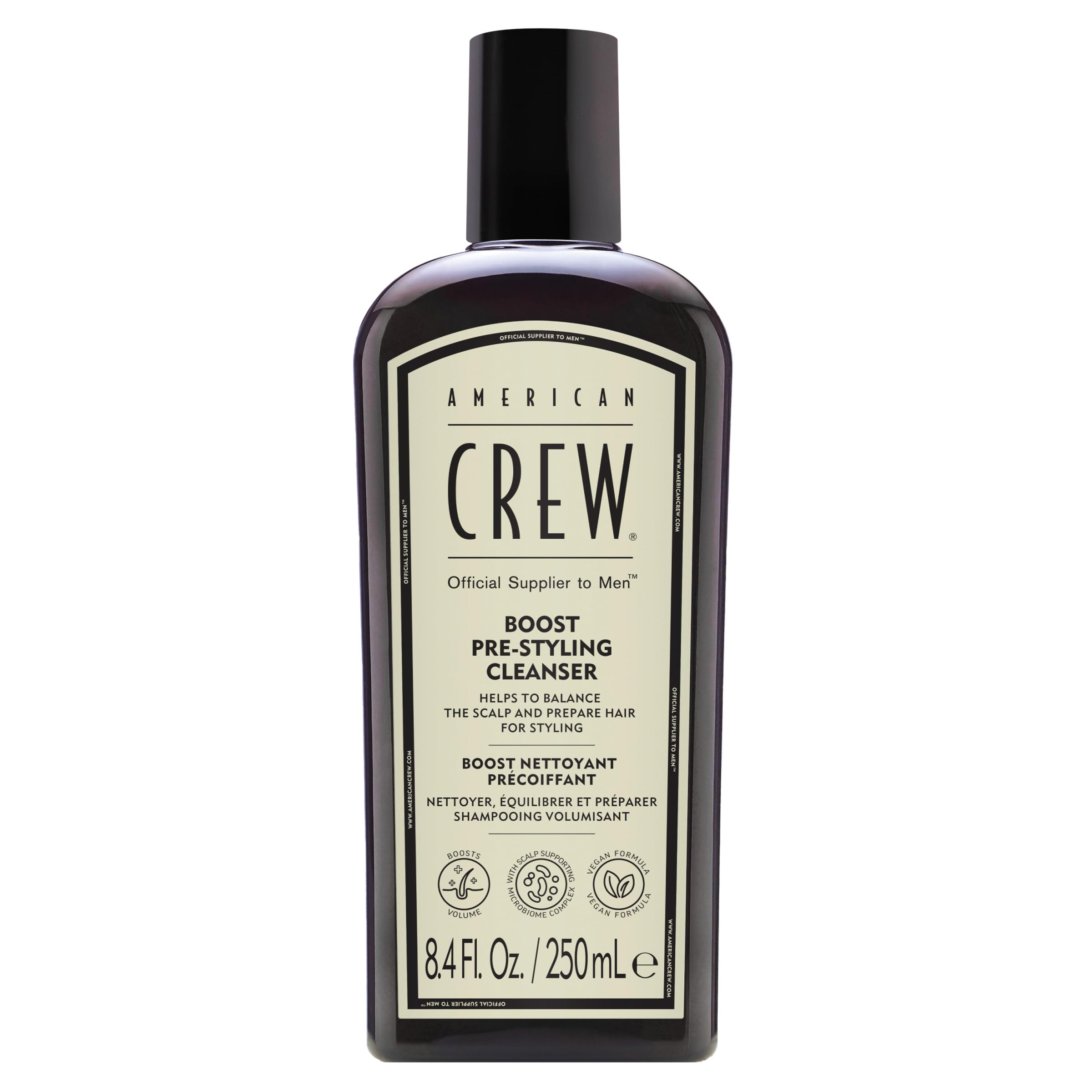 American Crew Boost Pre-Styling Shampoo | Volume Styling Hair Product for Men | Vegan Men's Shampoo for Fine, Thin or Flat Hair Pre-Styling | 250ML​