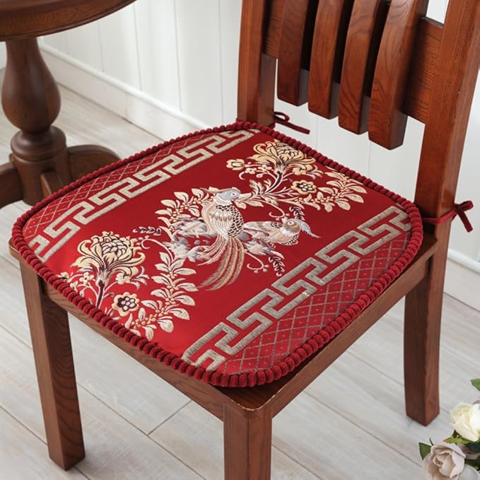 OSHDKSLDS Chinese Embroidery Dining Cushion Removable