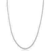 Kooljewelry 925 Sterling Silver Round Wheat Chain Necklace (1 mm, 1.5 mm, 2 mm or 2.6 mm) | Made in Italy