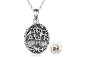ONEFINITY Tree of Life Locket Necklace Sterling Silver Locket Necklace That Holds Pictures Tree of Life Locket Pendant for Women Wife Girlfriend