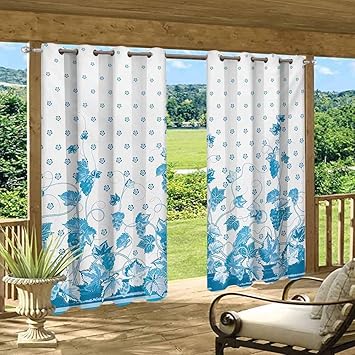 Anmaseven - Cortinas para patio y jardín, diseño victoriano con diseño