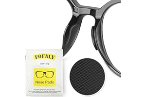 FOFALY Eyeglass Nose Pads, Anti Slip Micro-Textured Nose Pads for Glasses, 1.5mm Thick Soft Comfortable Silicone Cushions for Sunglasses, Glasses Non-Slip Nose Grips (5 Black Pairs/Teardrop)