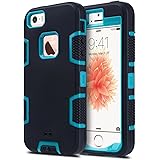 ULAK iPhone 5S Case, iPhone 5 Case,iPhone SE Case, Knox Armor Heavy Duty Shockproof Sport Rugged Drop Resistant Dustproof Protective Case Cover for Apple iPhone 5 5S SE -Blue+Black