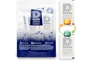 Dry & Dry 10 Gram [100 Packets] Orange Indicating Silica Gel Packets Desiccants - Food Safe Silica Packs, Silica Gel, Silica Packets, Desiccant Packs for Food Storage