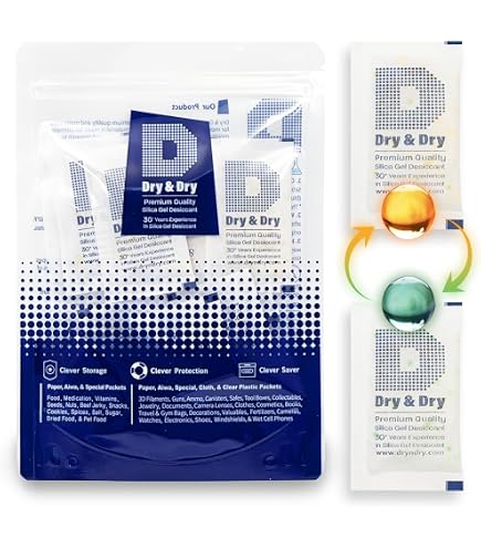 Dry & Dry 20 Gram [5 Packs] Orange Indicating Mixed Silica Gel