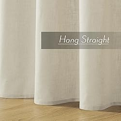 Joydeco Linen Curtains 96 Inch Length 2 Panels