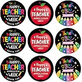 HEYINSHEN 60 Pcs Happy Teacher Appreciation Week Stickers Thank You Teacher Labels Teacher Appreciation Gift Tags Teachers Week Appreciation Gifts Tags for Card Envelope Gift Wrapping Party Supplies