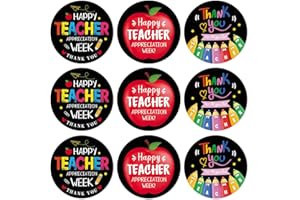 HEYINSHEN 60Pcs Happy Teacher Appreciation Stickers Thank You Teacher Labels Teacher Appreciation Gift Tags Teachers Day Appreciation Gifts Tags for Card Envelope Gift Wrapping Party Favor Supply