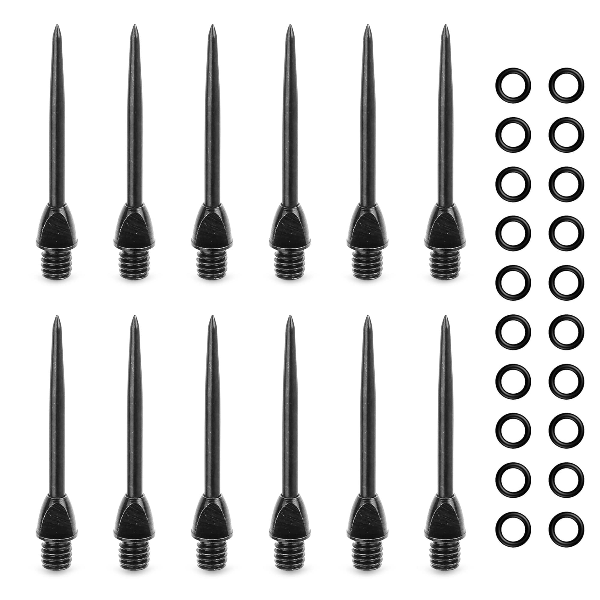 CyeeLife-Steel Dart Tips 12pcs + 20pcs Rubber O Rings,Converter Points Adapter Replacement Points Tool