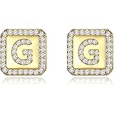 Poekio Gold Earrings for Women 24K Gold Filled Initial Earrings for Women S925 Earrings Gifts for Her