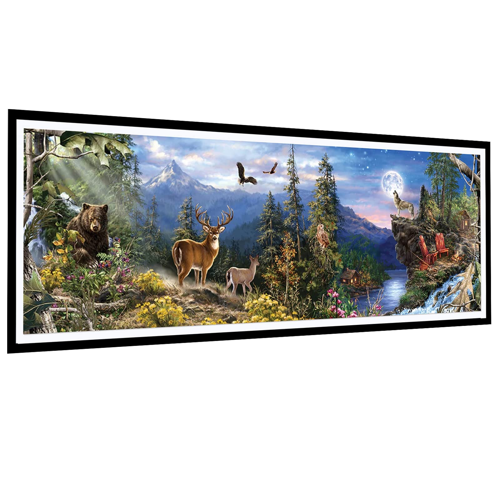 AOAOBIGS Large 5D Diamond Painting Kits for Adults Beginners Fantasy Forest Full Drill Diamond Art Square Dots Diamond DIY Kits Pictures for Home Office Wall Decor (32"*12") (Forest)