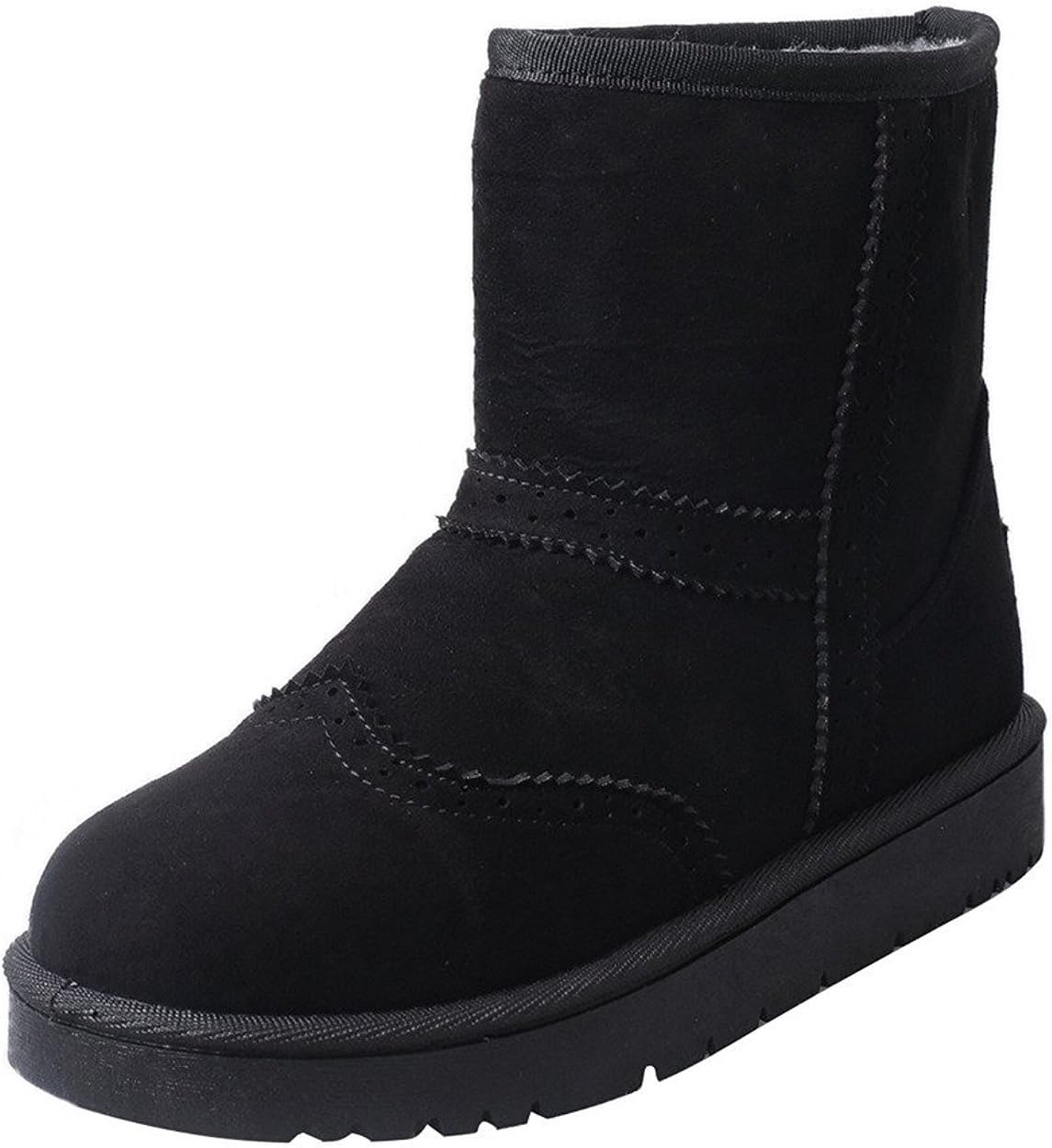 Maybest Women's Winter Classic Faux Fur Snow Ankle Boots Mid-Calf Flat Shoes