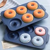 Vnray Nonstick Silicone Donut Pan: 3.5 Inch Doughnut Baking Mold with Frame | Silicone Donut Molds for Baking Gluten Free Gla