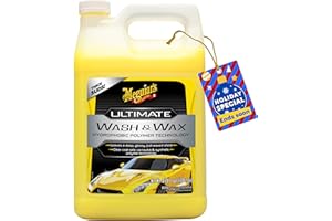 Meguiar's Ultimate Wash and Wax, Car Wash and Wax Cleans and Shines in One Step, Wash, Shine, and Protect with an Enhanced pH Neutral Car Paint Cleaner, 1 Gallon