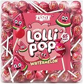 Watermelon Lollipops 65 Ct Suckers &amp; Lollipops Individually Wrapped | Fruity Watermelon Suckers for Kids, Parties, Birthdays, Events &amp; Parades