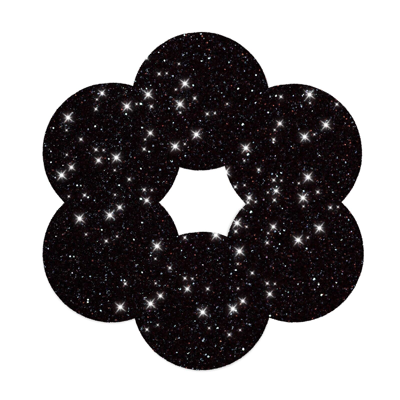 Round Place Mats Dark Black Placemats Dark Black Glitter Sparkling Bling Shinning Table Mats Set of 6 Table Mats 15.4 inch for Kitchen Dining Table Holiday Party