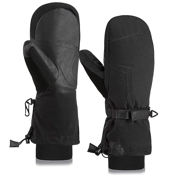 Fazitrip Skihandschuhe Damen Fäustlinge Schi Handschuhe Snowboard Winter Sporthandschuhe Fausthandschuhe mit 9010 Entendaunen