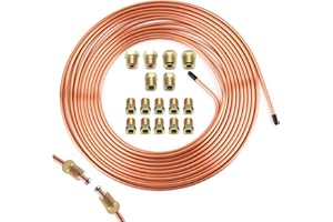 25Ft 3/16 Brake Line Kit,Automotive Brake Line Kit Includes Inverted Brakes Lines Fittings,Universal Brakes Lines Repair Kits