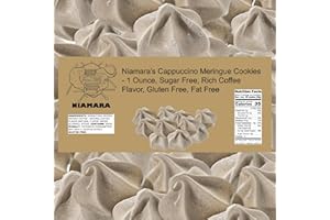 Niamara's Cappuccino Meringue Cookies Sugar Free, 1 Ounce - Bold Coffee Flavor Meringue Delight - Naturally Flavored, Low-Calorie Treat