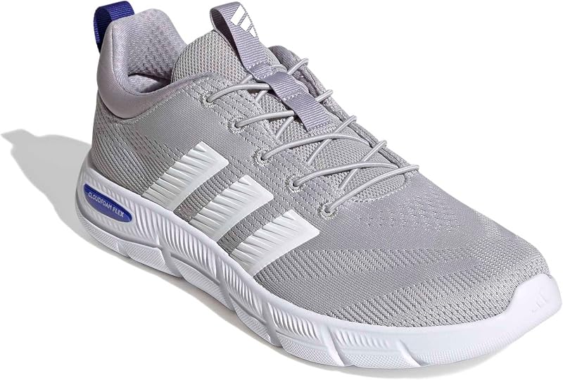 Herren Cloudfoam Flex Elastic Laces Shoes, Grey Two/FTWR White/Glory Grey, 42 EU