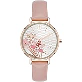 Nine West Women's Floral Dial Strap Watch, NW/3086