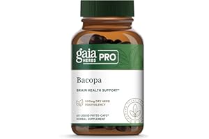GAIA HERBS PRO Bacopa - Brain Health & Nootropic Support - 60 Liquid Phyto-Caps (30 Servings)