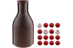 ZZHXSM Billiard Pool Shaker Brown Plastic Kelly Pool Shaker Pea Bottle w/ 16pcs Red-white Tally Ball Peas