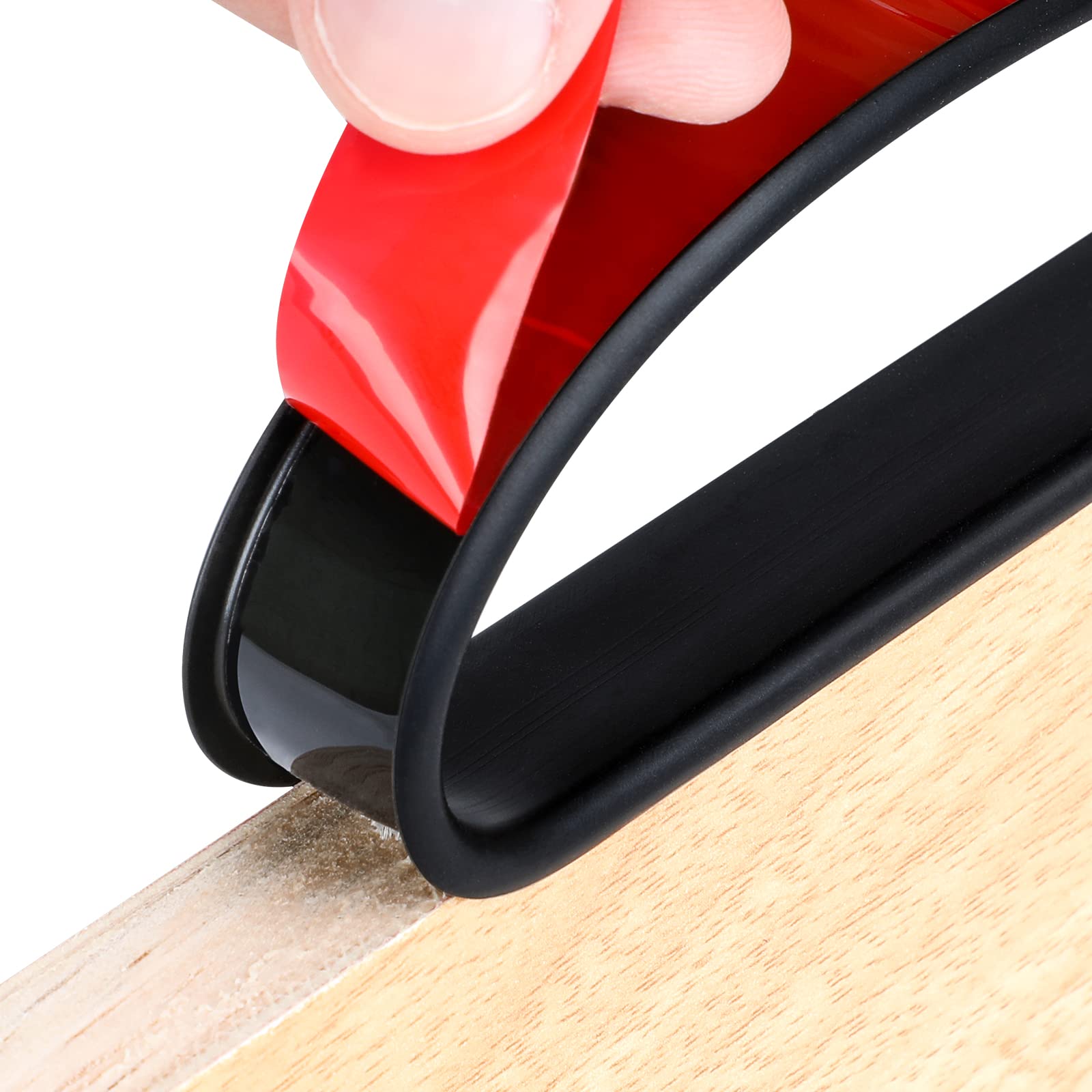 Photo 1 of 16 ft Flexible Self Adhesive Veneer Edge Banding Peel and Stick Edge Trim Guards (Black, 7/8 inch)
