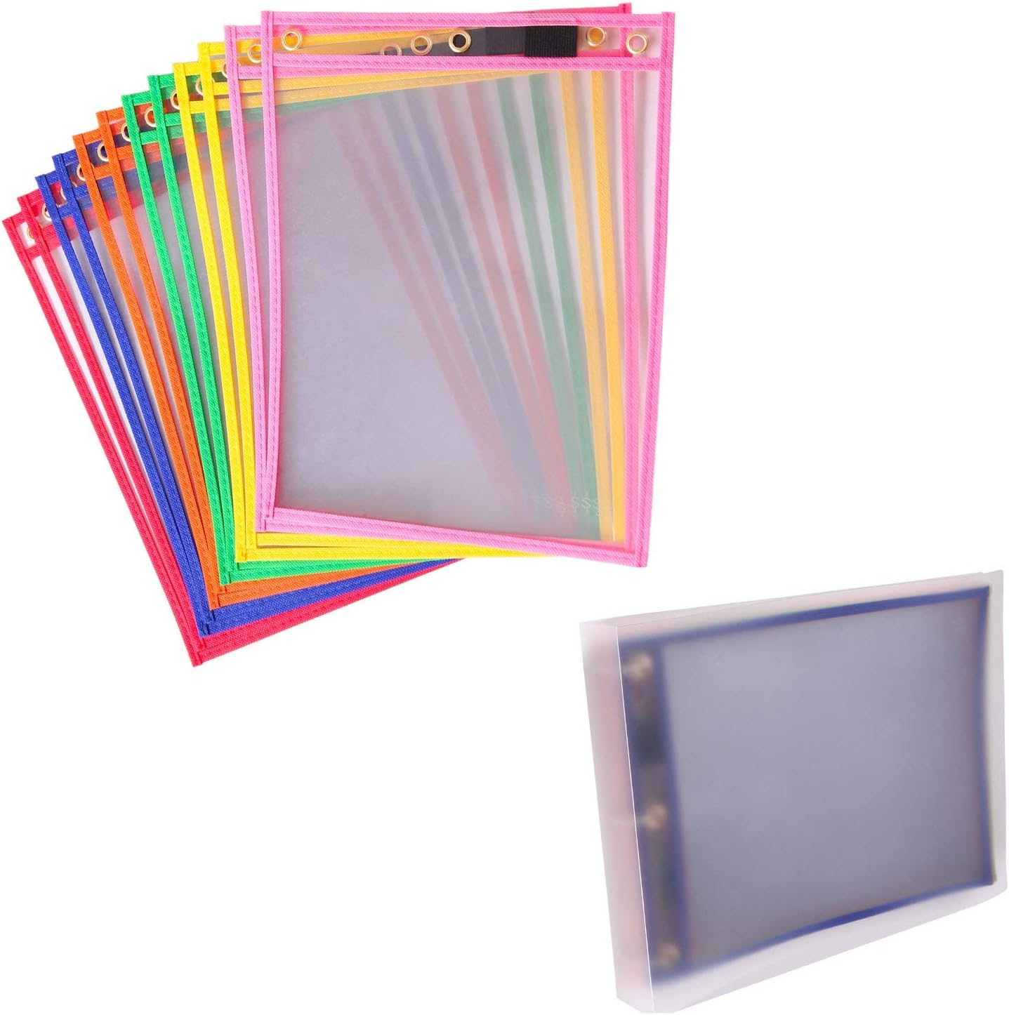 Dry Erase Pockets [10 x 13 inches] with Clear 3Ring