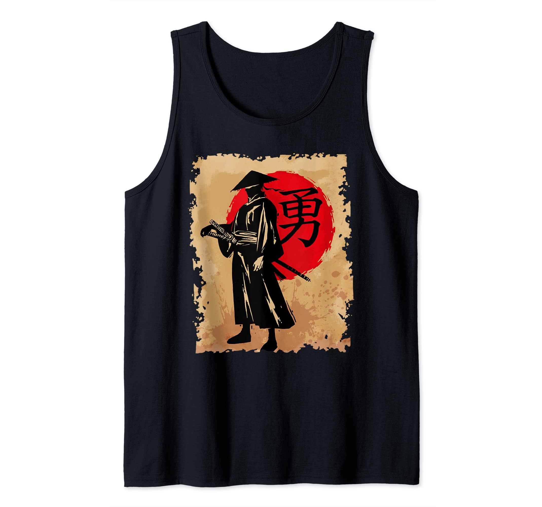 Japanese Samurai Papyrus Retro Sun Japan Calligraphy Bushido Tank Top