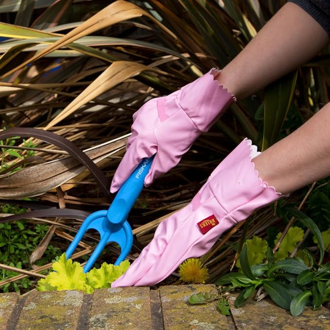 Briers Vinyl Cotton Gardening Gloves Girly Female Pink Medium