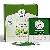 Soursop Graviola Tea Bags 50 count - Natural Pure Leaves - Sugar Free, Caffeine Free & Gluten-Free - Hoja Guanabana Tea - Authentic Herbal Tea