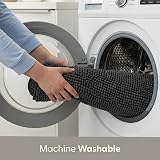 KEPLIN Non-Slip Microfibre Bath Mat 50x80cm Grey Soft Plush view 7