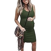 KIM S Women's Maternity Sleeveless Dresses S-XXL, Summer Bodycon Dress for Daily or Baby Shower